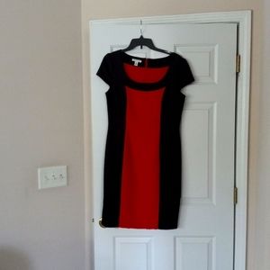 Dress with red wave detail